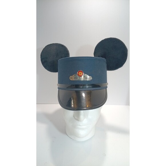 Disney Parks Mickey Mouse Ears Conductor Hat Red Car Trolley Youth 55CM SM Size - Picture 1 of 11
